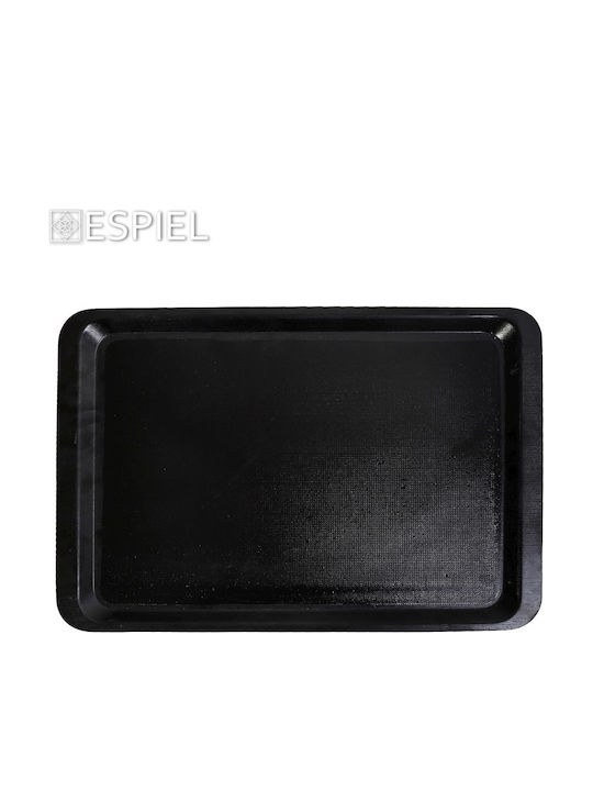 Espiel Kunststoff Rechteckig Serviertablett Rutschfest mit Griffen in Schwarz Farbe 44x32x1.7cm TFKCM3244K25-1 1Stück