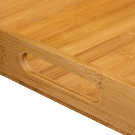 5Five Bamboo Rectangular Serving Tray made of Bamboo with Handles in Brown Color 46x30cm 189700 1pcs