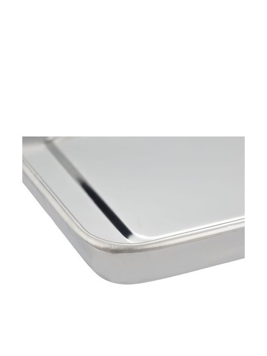 Relaxdays Inoxidabil Dreptunghiular Tavă de Servire în Culoare Gri 21.5x21.5x15cm 10047121 1buc