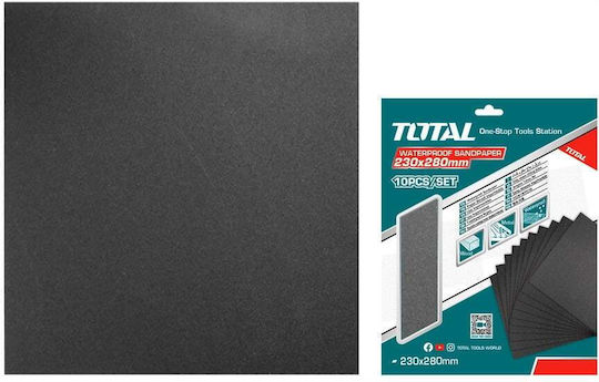 Total Φύλλο Λείανσης Απλό K1500 230x280mm Σετ 10τμχ
