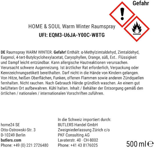 Butlers Duftspray mit Duft Zuhause & Seele