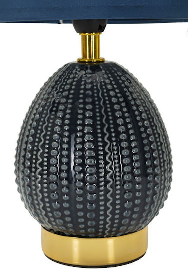 Mauro F Ceramic Table Lamp with Blue Shade and Base
