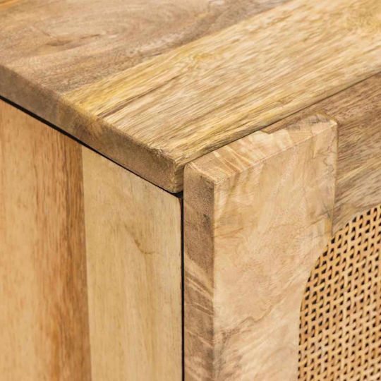 Wooden & Metallic Chest of Drawer Coffee 40x33.5x75cm