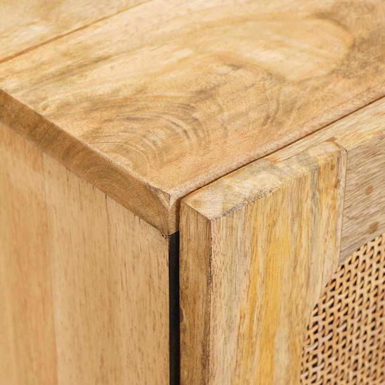 Wooden & Metallic Chest of Drawer with 3 Drawers Coffee 60x33.5x75cm