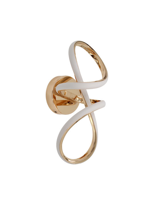 Keskor Modern Leuchte Wand mit Integrierter LED und Warmweißes Licht Gold 13x14x30cm