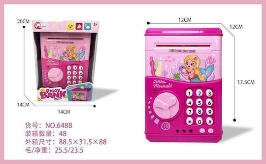 Children's Money Box Plastic Pink 14x14x20cm