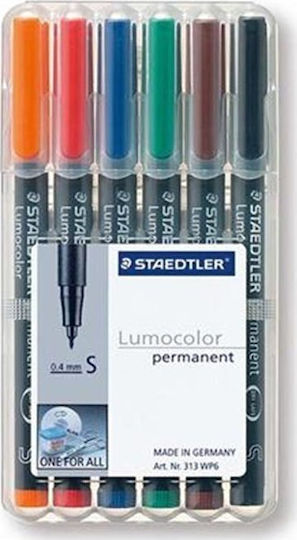 Staedtler Color Permanent Markers S Lumocolor 6pcs