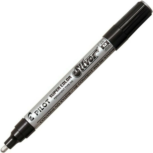 Pilot Super Colour Ανεξίτηλοι Μαρκαδόροι Silver 4.5mm Σετ 12τμχ