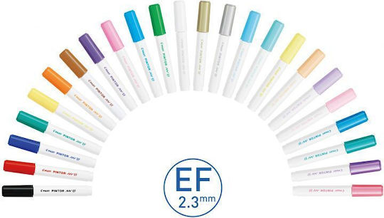 Pilot Pintor Extra Fine Маркери за Рисуване 0.7мм Silver 6бр