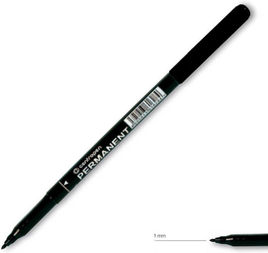 Centropen ΔΝ-2 Ανεξίτηλοι Μαρκαδόροι Μαύροι 1mm Σετ 12τμχ