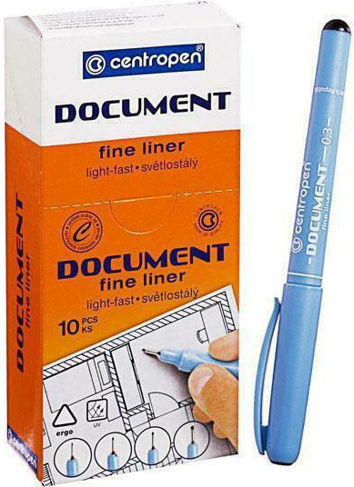 Centropen ---ΔΝ-2 Μαρκαδόροι Σχεδίου Μαύροι 0.5mm Σετ 10τμχ