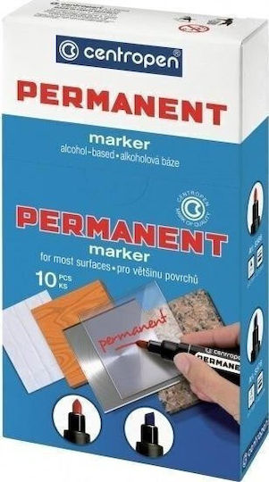 Centropen 8566 Ανεξίτηλοι Μαρκαδόροι Red 8566 Σετ 10τμχ