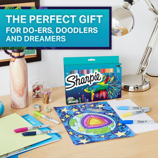 Sharpie Ανεξίτηλοι Μαρκαδόροι Assorted Colours Σετ 6 χρώματα