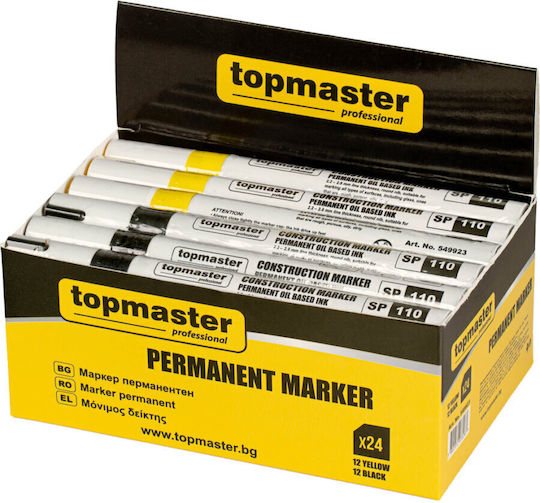 Topmaster Ανεξίτηλοι Μαρκαδόροι Μαύροι 2.8mm Σετ 24τμχ