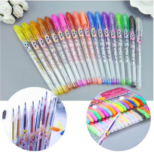 Set 36 pixuri gel parfumate cu sclipici grosime scriere 1 mm multicolor
