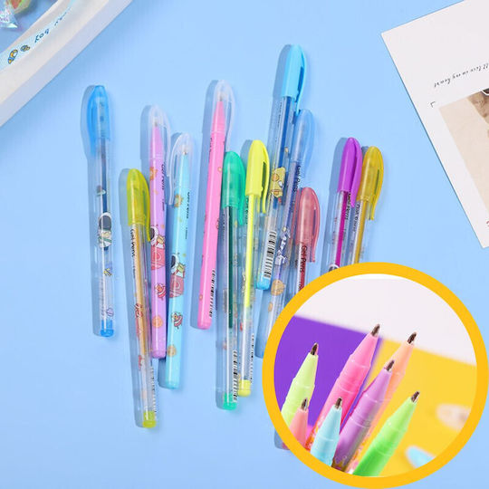 Set 36 pixuri gel parfumate cu sclipici grosime scriere 1 mm multicolor