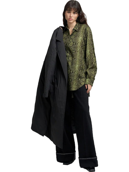 Women's Long Sleeve Shirt Black, Green