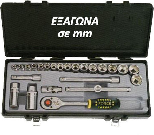 Force Socket Set Ratchet 1\4" 19pcs 2203-5