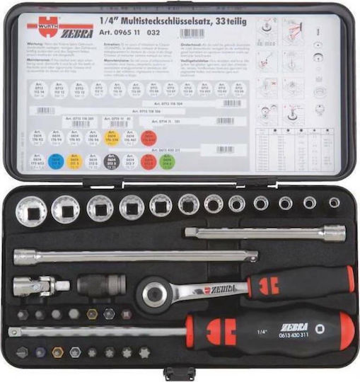 Wurth Zebra Set Ratchet 1\4" 33pcs 096511032