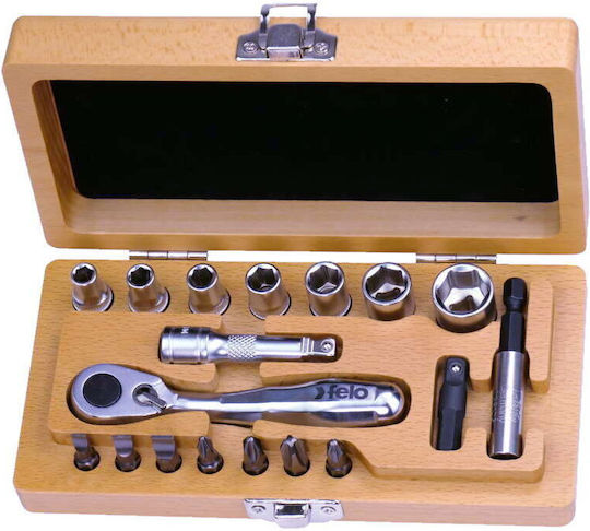 Felo Set de Chei cu Clichet și Tubulare Smart Engineer Inch 20 Piese Felo