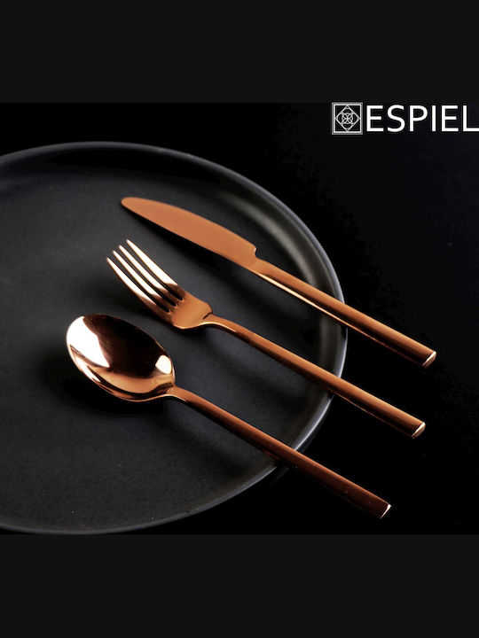 Espiel Divine Σετ Πιρούνια Φαγητού Ανοξείδωτα Ροζ Χρυσό 21.2cm 12τμχ