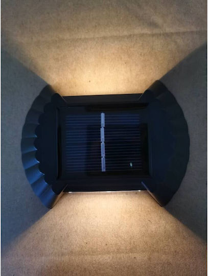 Solar LED Bidirektionale Wandleuchte Flippy Schleifenförmig 8 LEDs ABS PC Material Starkes Licht IP65 10 x 7,5 cm 1,2 V Batterie 300 mAh 8-10 Stunden Autonomie Weiß
