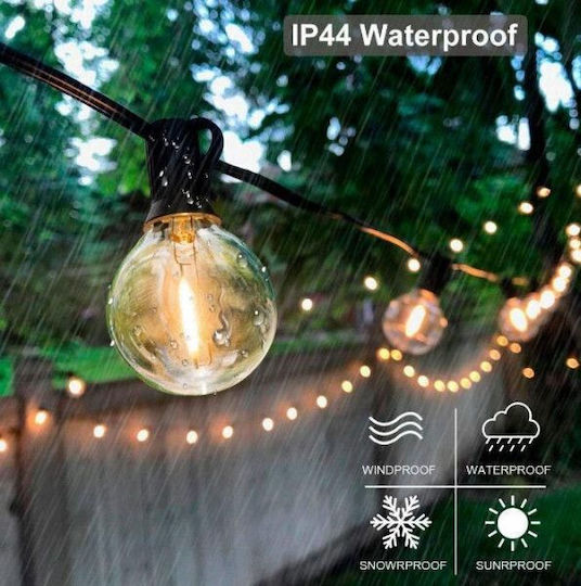 Соларна Светлина Гирлянда 0.5W Топло бяло с Дистанционно Управление IP44