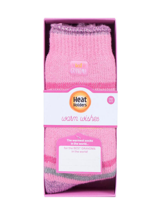 Heat Holders Femei Șosete cu Model Roz 1Pachet