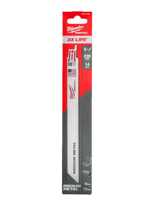 Milwaukee 48475187 Λάμα Σπαθοσέγας Μέταλλο 230mm X 14tpi 5 Τεμάχια