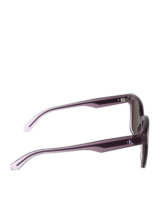 Calvin Klein Unisex Sunglasses with Purple Plastic Frame and Brown Lens CKJ25624S 665