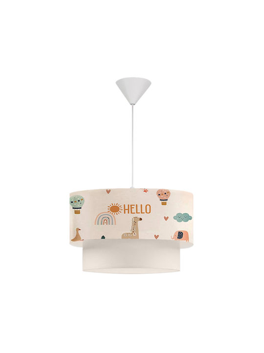Megapap Kids Fabric Single Ceiling Light E27 Goofy Beige 60W 30x20cm