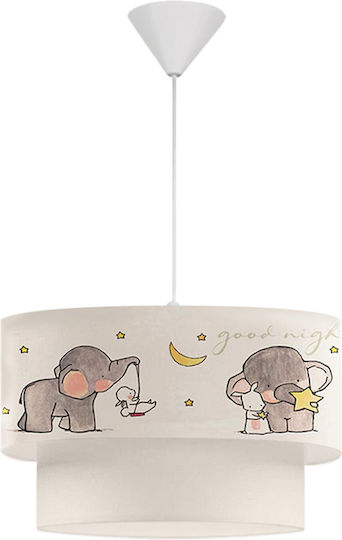 Megapap Peppa Einfaches Licht Kinderdeckenleuchte Deckenleuchte 60W mit Fassung E27 Animal Grey 30x70cm