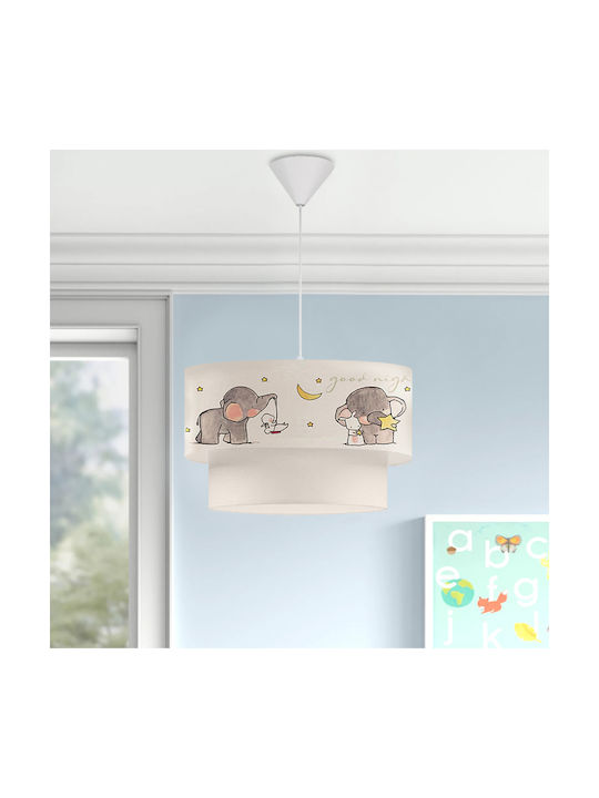 Megapap Kids Fabric Single Ceiling Light E27 Peppa Animal Grey 60W 30x70cm
