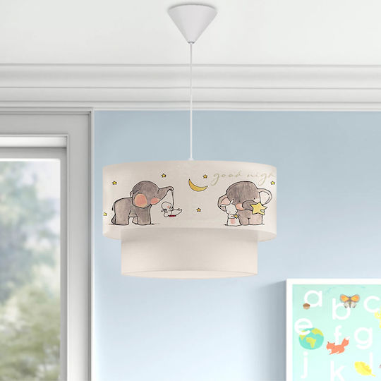 Megapap Peppa Einfaches Licht Kinderdeckenleuchte Deckenleuchte 60W mit Fassung E27 Animal Grey 30x70cm
