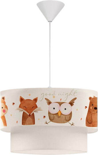 Megapap Peppa Einfaches Licht Kinderdeckenleuchte Deckenleuchte 60W mit Fassung E27 Animal Brown 30x20cm