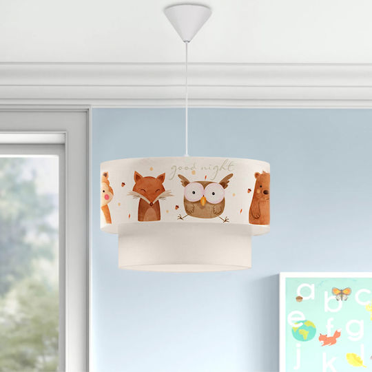 Megapap Peppa Einfaches Licht Kinderdeckenleuchte Deckenleuchte 60W mit Fassung E27 Animal Brown 30x20cm