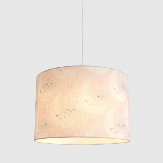 Veis Moon Einfaches Licht Kinderdeckenleuchte Deckenleuchte 60W mit Fassung E27 Rosa 35x24cm