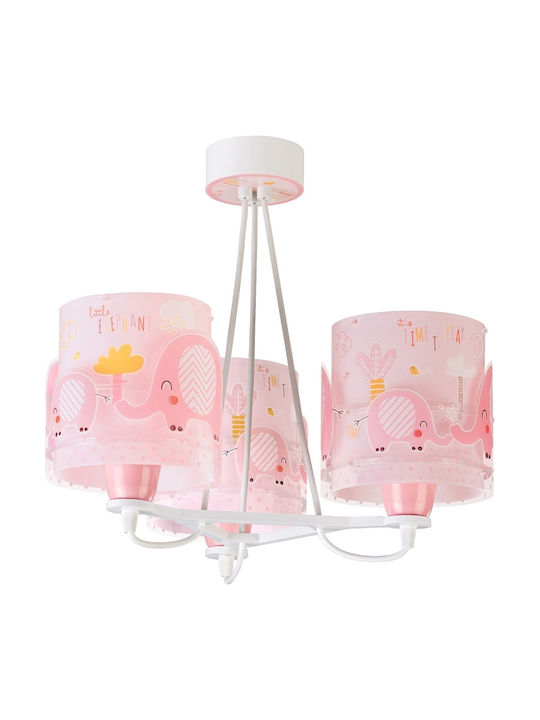 Ango Kids Plastic Chandelier Ceiling Light E27 Little Elephant Pink 23W