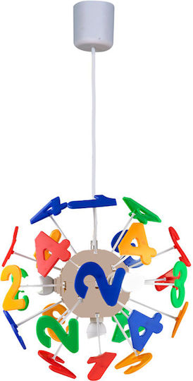 Aca Zahlen Kronleuchter Kinderdeckenleuchte Deckenleuchte 40W mit Fassung E14 Mehrfarbig 35x35cm
