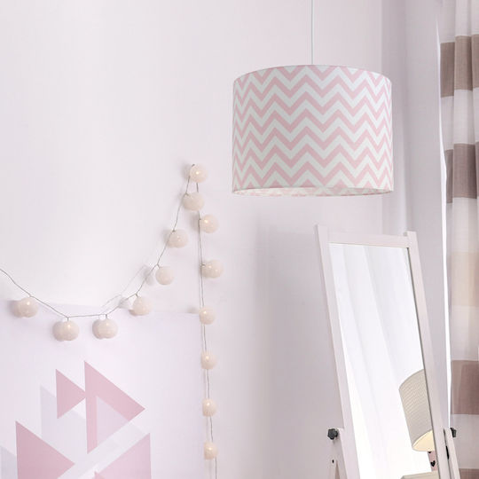 Veis Hesperis Chevron Einfaches Licht Kinderdeckenleuchte Deckenleuchte 60W mit Fassung E27 Pink 35x24cm