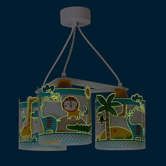 Ango My Little Jungle 3 Kronleuchter Kinderdeckenleuchte Deckenleuchte 23W mit Fassung E27 Mehrfarbig