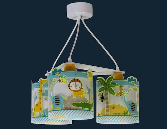 Ango My Little Jungle 3 Kronleuchter Kinderdeckenleuchte Deckenleuchte 23W mit Fassung E27 Mehrfarbig