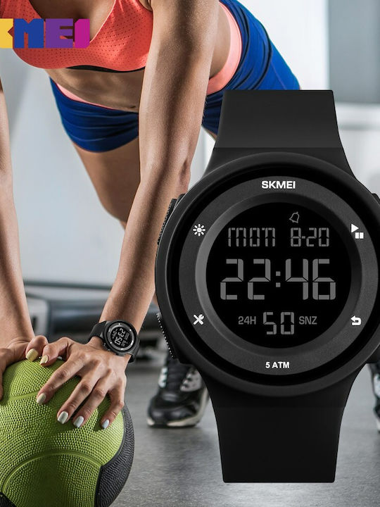 Skmei Digital Women's Watch with Black Rubber Strap