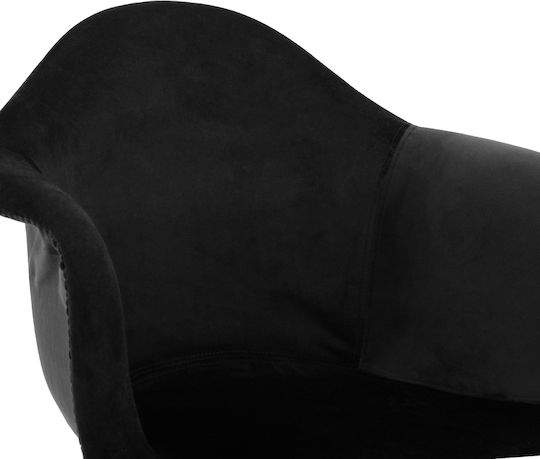 Mirto Stühle Speisesaal Black Velvet-Black Metal 2Stück 62x62x80cm