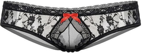 Panties Softline Panties 2418 Lace Elastic Tulle Cutout Elastic Black Size M-l