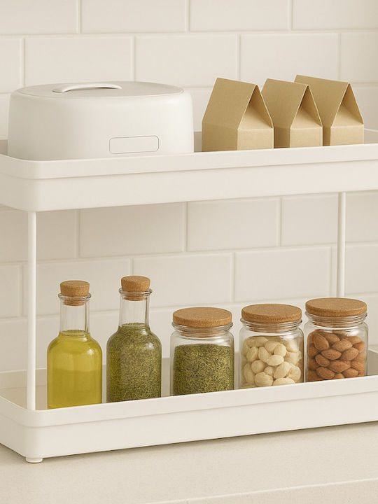 Bază De Organizare Pentru Chiuveta De Bucătărie Din Plastic Alb 40x13x30cm