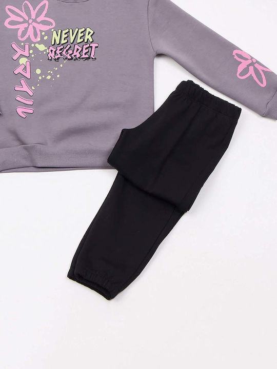 Kids Sweatpants Set Anthracite 2pcs