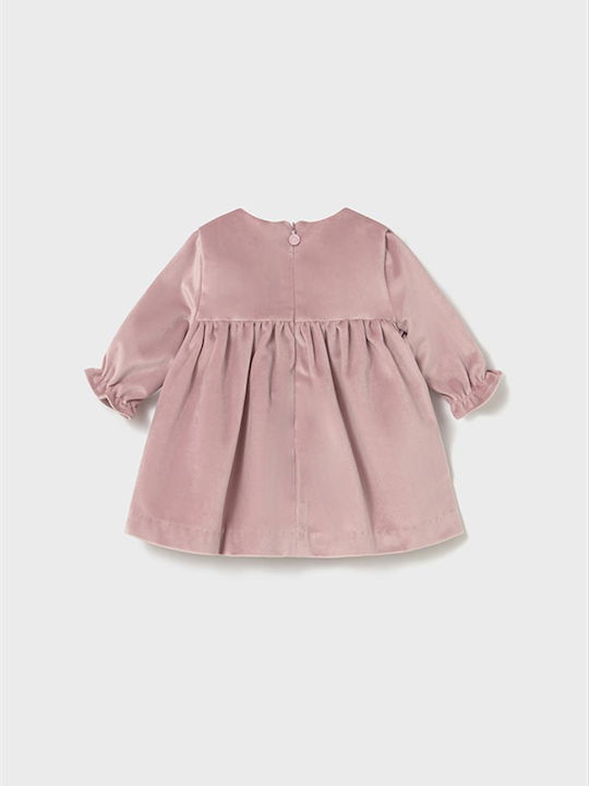 Children's Dress Long Sleeve Velvet Rose Petal