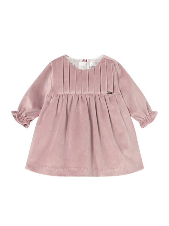 Children's Dress Long Sleeve Velvet Rose Petal