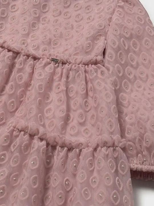 Children's Dress Long Sleeve Tulle Pink